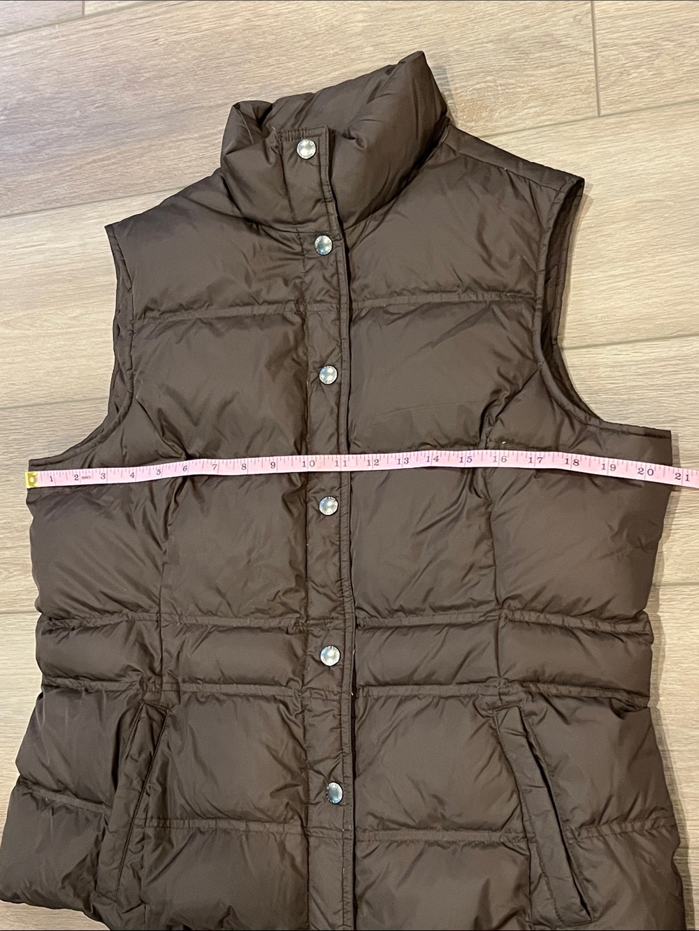 Lands’ End Women’s Quilted Puffer Vest in Brown Down and Feather Insulated Sz M - Picture 4 of 9